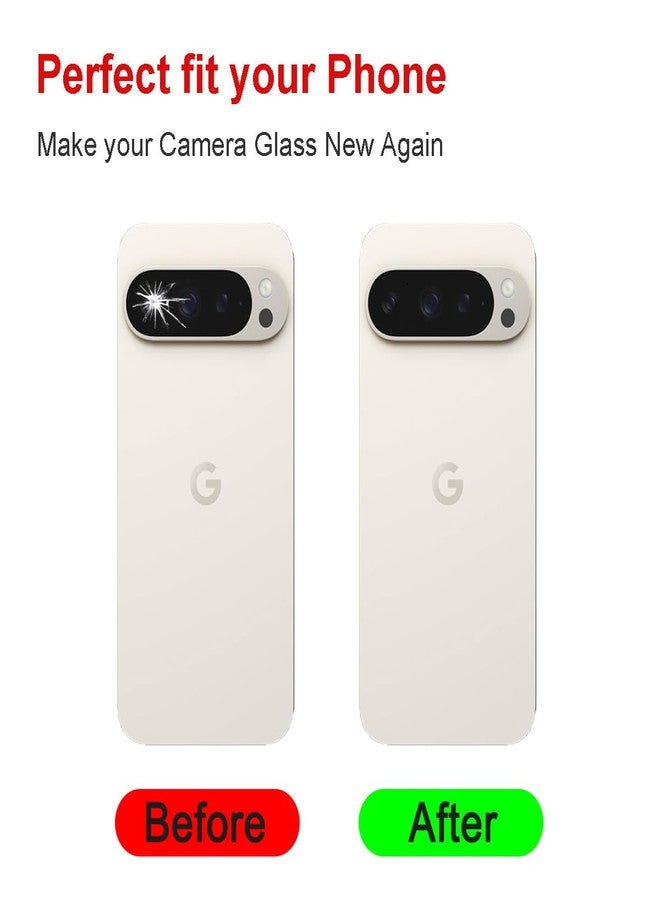 Perzework 2 Set Back Rear Camera Lens Glass Replacement for Google Pixel 9 Pro with pre-Installed Adhesive and Reparing Toolkit - Image 4